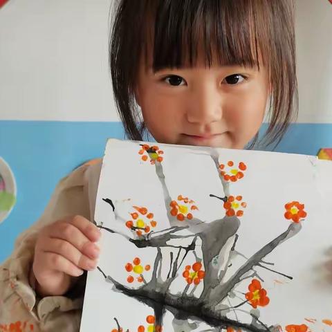 梅花朵朵开——青先幼儿园吹墨画