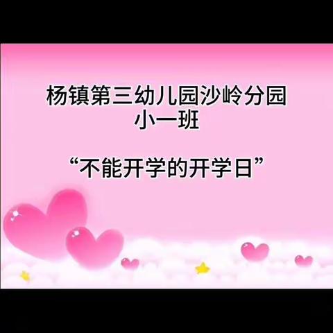 不能开学的“开学日”——致杨镇三幼沙岭分园小一班的宝贝们