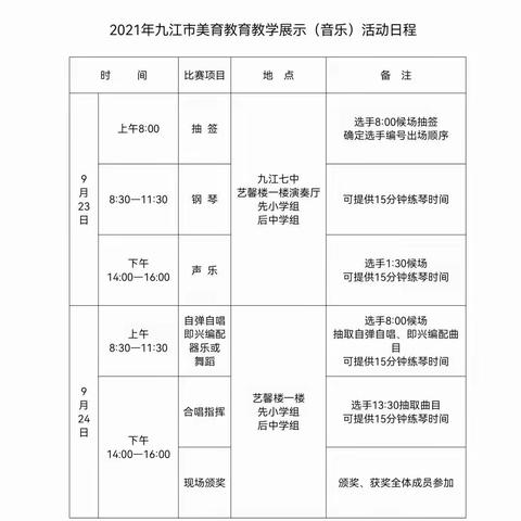 以赛促学，以赛促教——记2021年九江市中小学校美育教育教学展示活动观摩心得