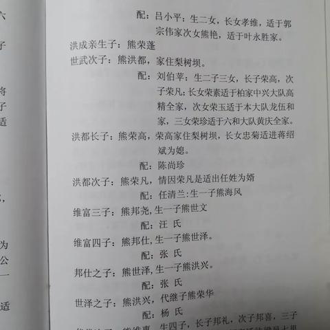 四房嘴熊氏族谱（三）