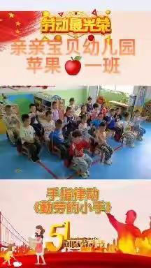 亲亲宝贝幼儿园                 苹果一班              《五.一主题活动》