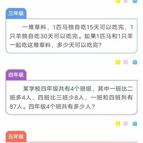 益民小学五年级6班，数学每日一题第15期。我练习我成长。