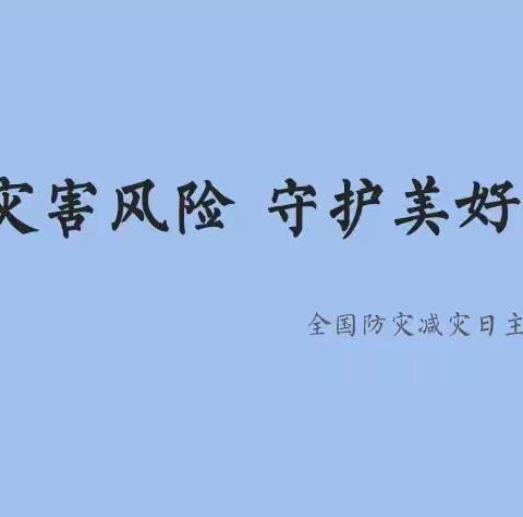 [实验小学]“减轻灾害风险，守护美好家园”主题班会
