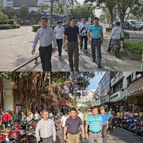 琼山区副区长张伟率队督导日月广场等主要商圈周边市容环境综合整治工作