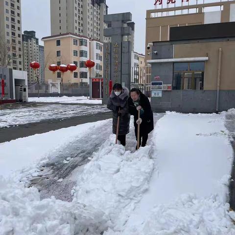 清雪除冰 情暖校园——达拉特旗第十三小学清雪纪实