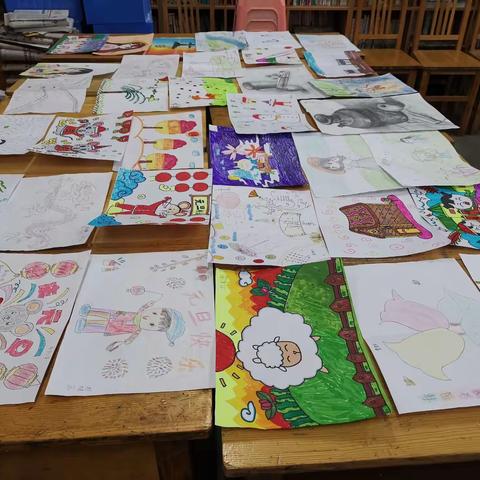 坑西小学庆元旦书画比赛展览活动