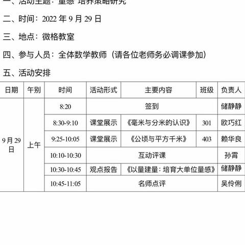 聚焦定量刻画，淬炼“量感”素养——下沈小学2022学年第一学期数学组第一次教研活动