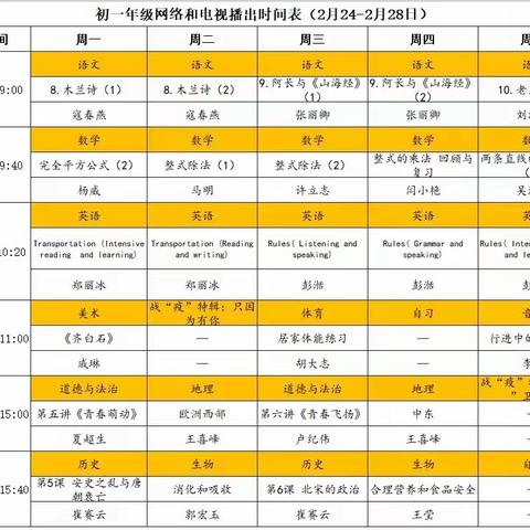 你我同行战疫情，携手共进学不停——燕山中学七二班