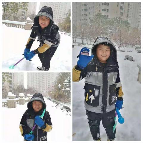 立冬初雪，童年回忆                                                  _四年二学生雪中情