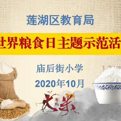 莲湖区教育局世界粮食日主题示范活动在庙后街小学举行