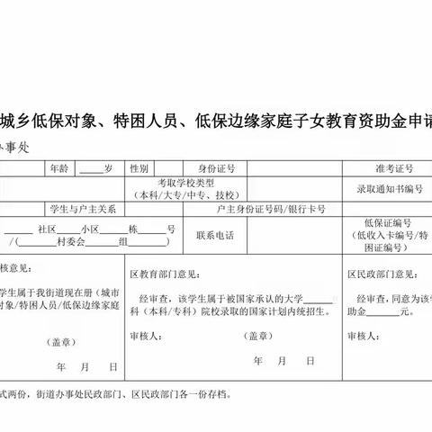 初高中毕业生教育资助政策告知书——西安市经开第六中学