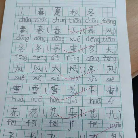 薛九小一(1)班作业展示