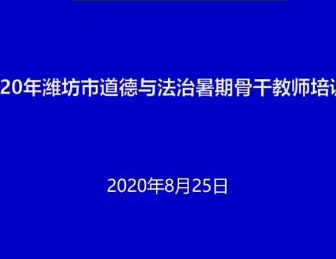 云端相聚   共享道法盛宴—— 2020年潍坊市道德与法治暑期骨干教师培训会议