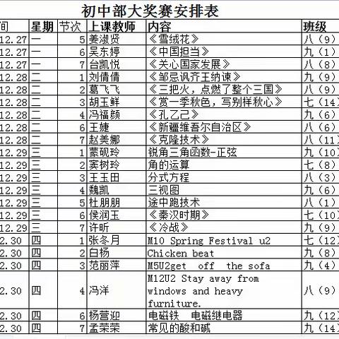 课堂展风采 教研促成长