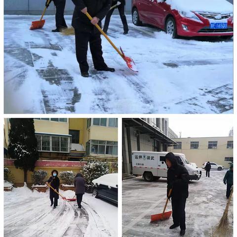 招远支行：“全员齐扫雪，干劲暖人心”——招远支行扫雪纪实