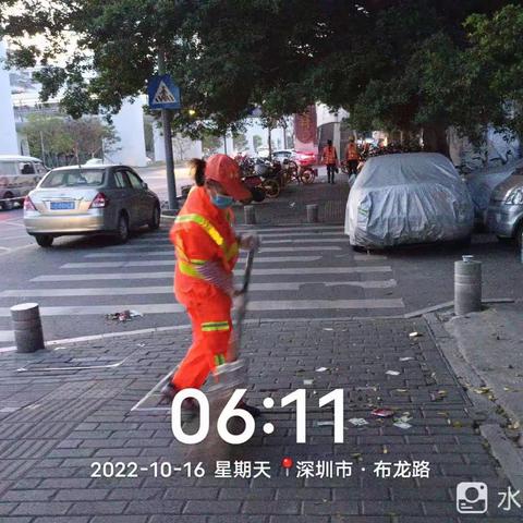 2022年10月16日安信美福布龙路清扫标作业简报
