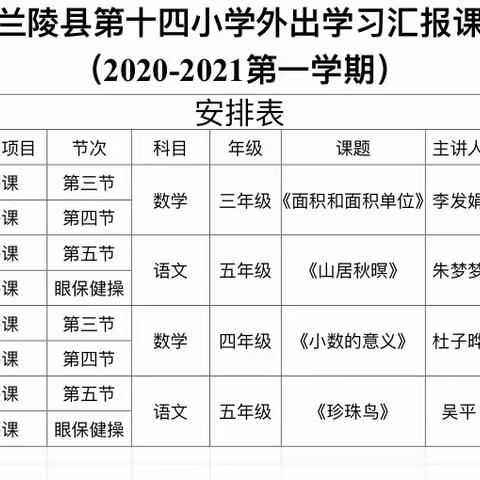 【兰陵十四小】分享中提升，学习中成长