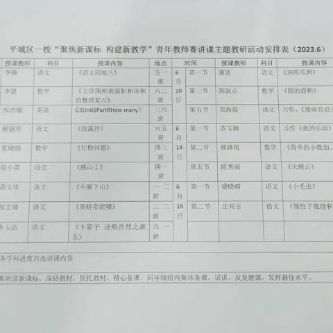 “聚焦新课标   构建新教学”——平城区一校青年教师赛奖课主题教研活动