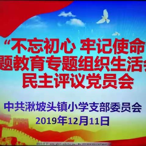 湫坡头镇小学党支部——“不忘初心、牢记使命”主题教育专题组织生活会暨民主评议党员会