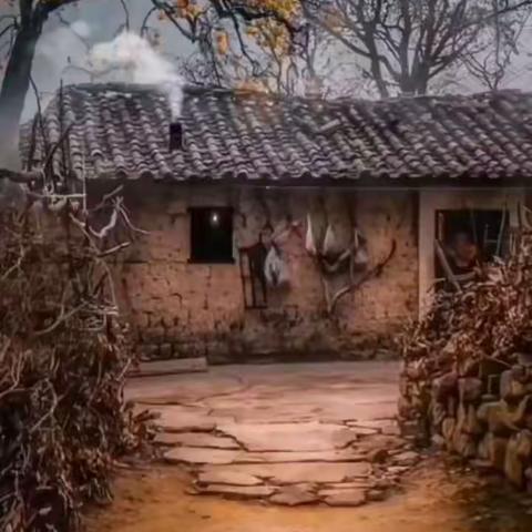 几株老树绕炊烟