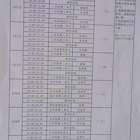 兰陵县第十四小学数学单元集体备课活动