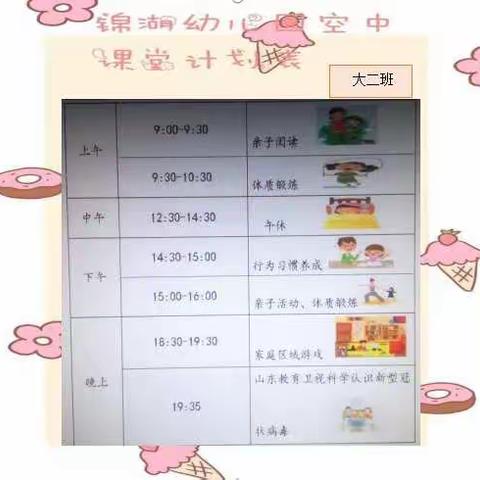 广饶街道锦湖幼儿园大二班“停课不停学——空中课堂” 活动计划