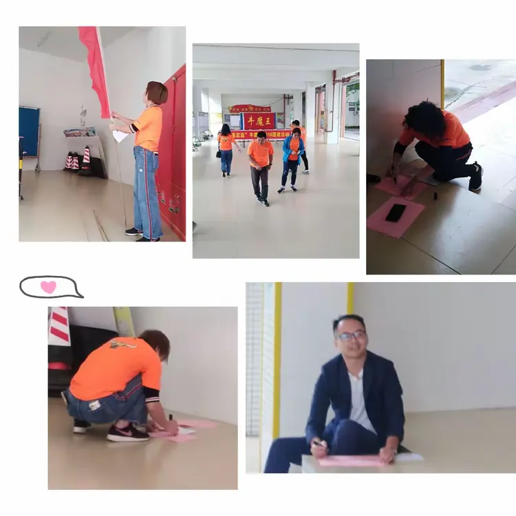 在活动现场做准备工作了