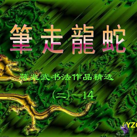 蒋兆武书法作品精选（二）-- 14