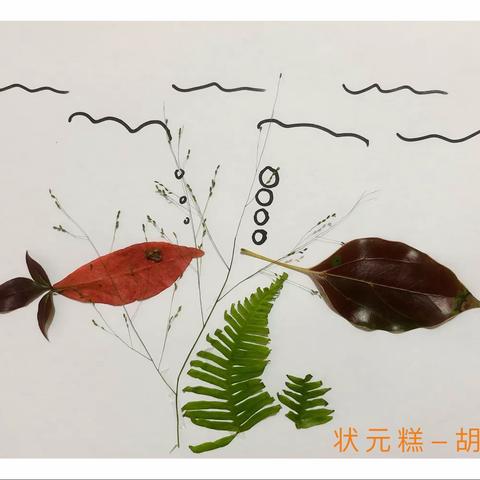 2021年10月状元糕第一次实践活动胡雷萌叶子画作品