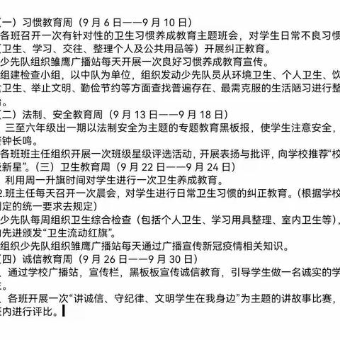 廊坊经济技术开发区第十小学文明习惯养成月汇报总结