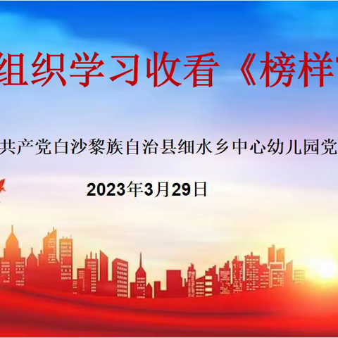 学习榜样—细水乡中心幼儿园党支部组织观看《榜样7》简讯
