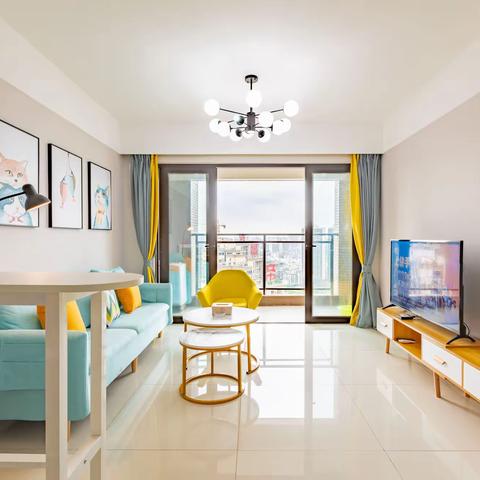 【时尚三居室】高层望河景/全自动麻将机/可做饭/近古龙峡/黄腾峡/玻璃桥/万达广场/城市广场