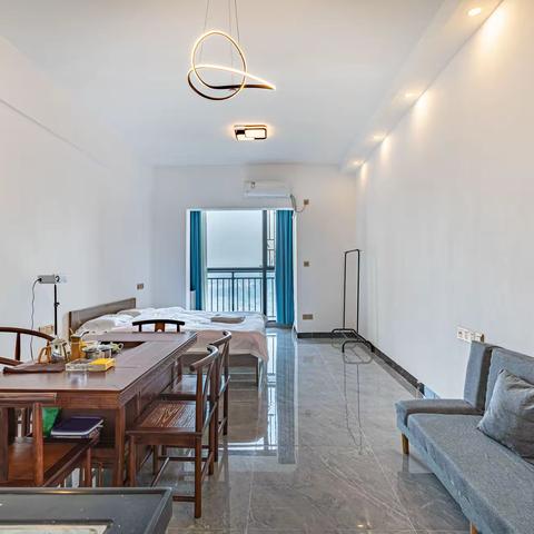 【清远现代城超近顺盈广场】市中心清新一居室/原木大茶台/可做饭/顺盈广场/黄腾峡/古龙峡/新银盏温泉