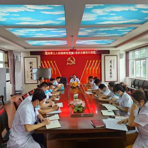中共嵩县第三人民医院党支部七月份主题党日活动