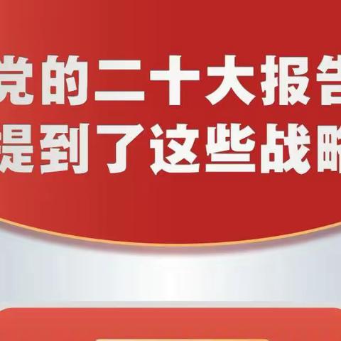 【党的二十大精神·巩林每日一学】党的二十大报告，提到这些战略