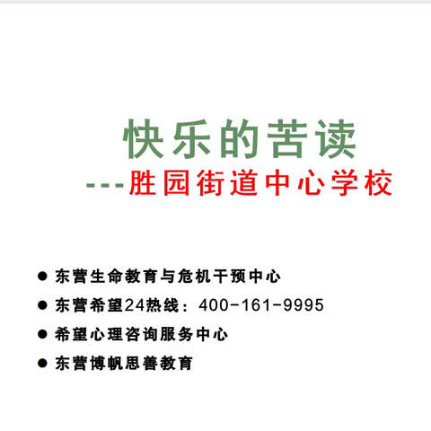 胜园街道中心学校举办“快乐的苦读”心理健康主题教育讲座