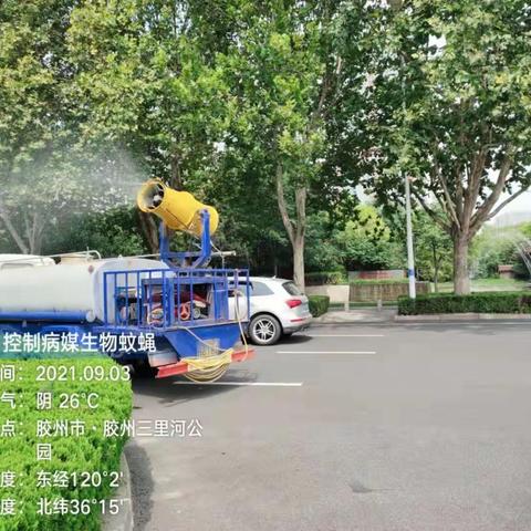 胶州市组织开展集中灭蚊活动