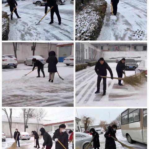 风雪“疫”无情，人有情——张坊镇镇政府风雪中清扫积雪