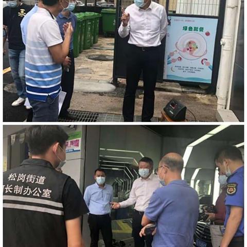 街道领导率队开展垃圾分类工作