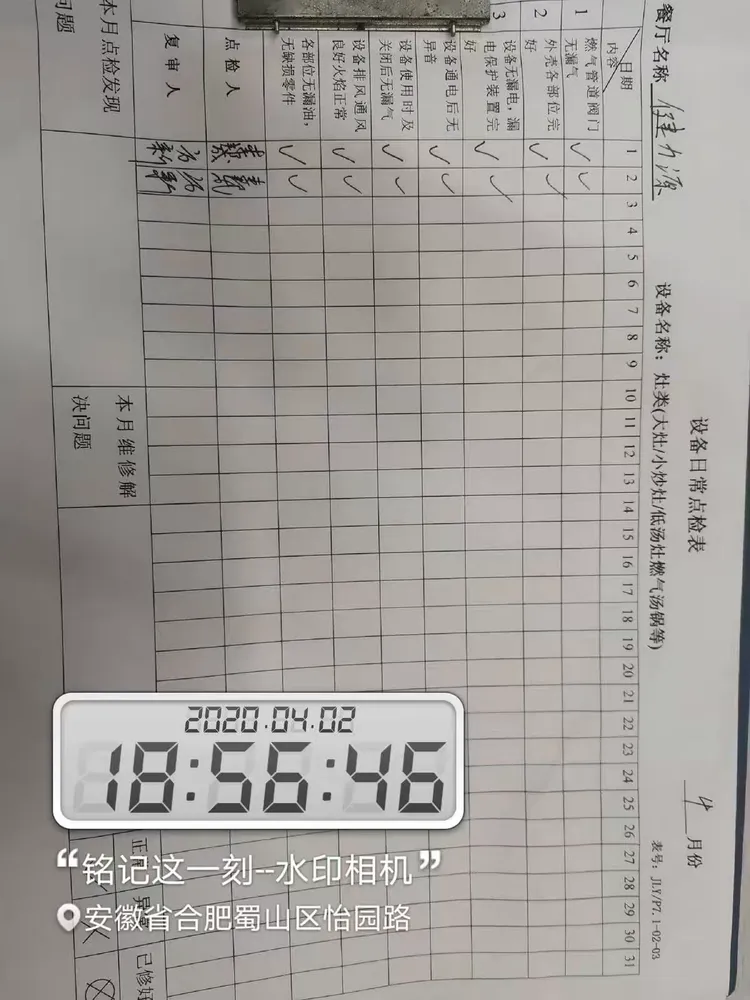 合肥高创4月2日晚班检查