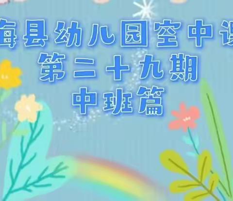 东海县幼教育集团空中课堂第二十九期——中班篇