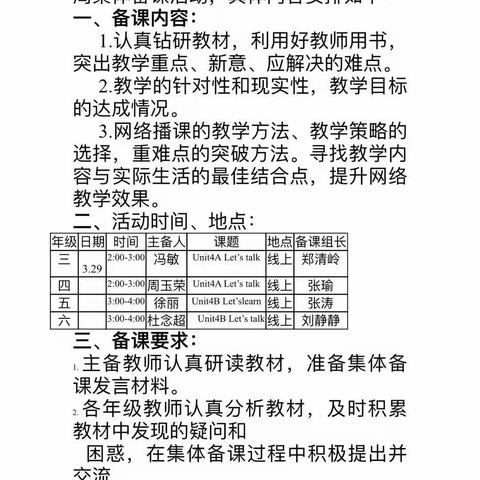 教研之花，线上开放——郯城县罗荣桓红军小学英语组线上集体备课