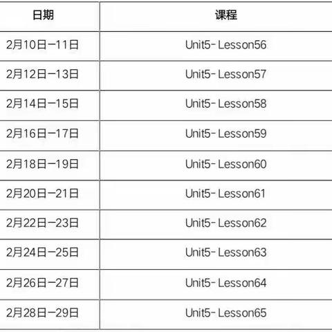 2020年2月恩施时代幼儿园果果班ABCmouse课程表