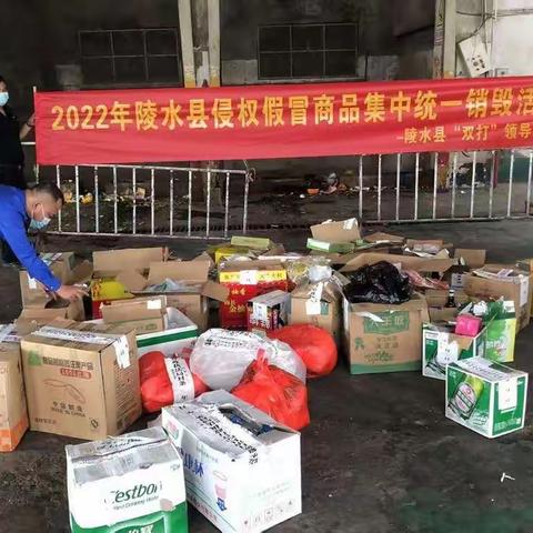 陵水县综合行政执法局集中销毁一批伪劣食品、化妆品