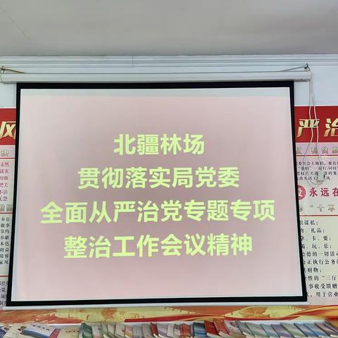 北疆林场贯彻落实局党委全面从严治党专题专项整治工作会议精神