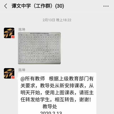 “停课不停学，我们在行动”谭文中学线上课堂工作纪实