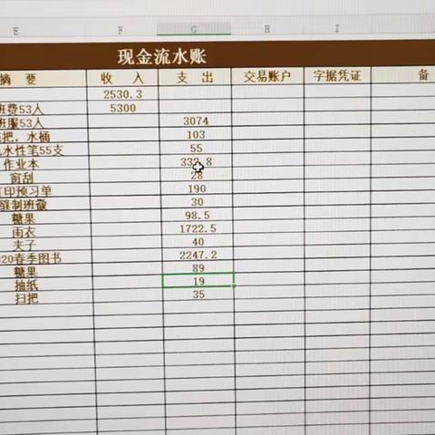 2020年一年级春季班费使用明细