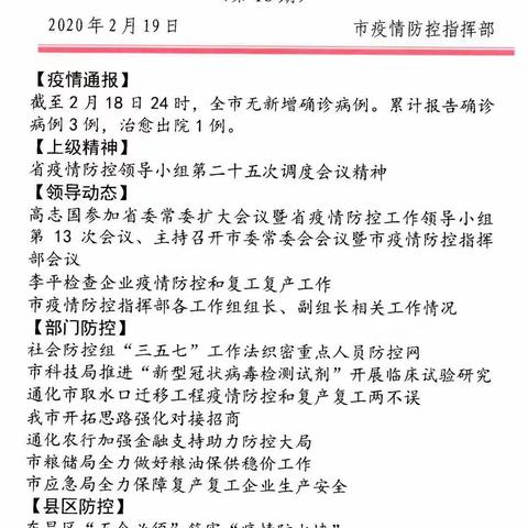 通化分行积极向政府部门汇报疫情防控金融支持新举措