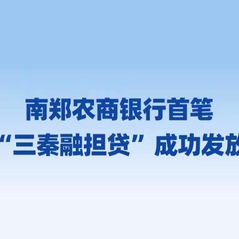 【信合党旗红——红色主业】，南郑农商银行首笔，“三秦融担贷”成功发放