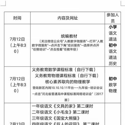 邯郸冀南新区南城乡东南城中心学校暑假培训纪实